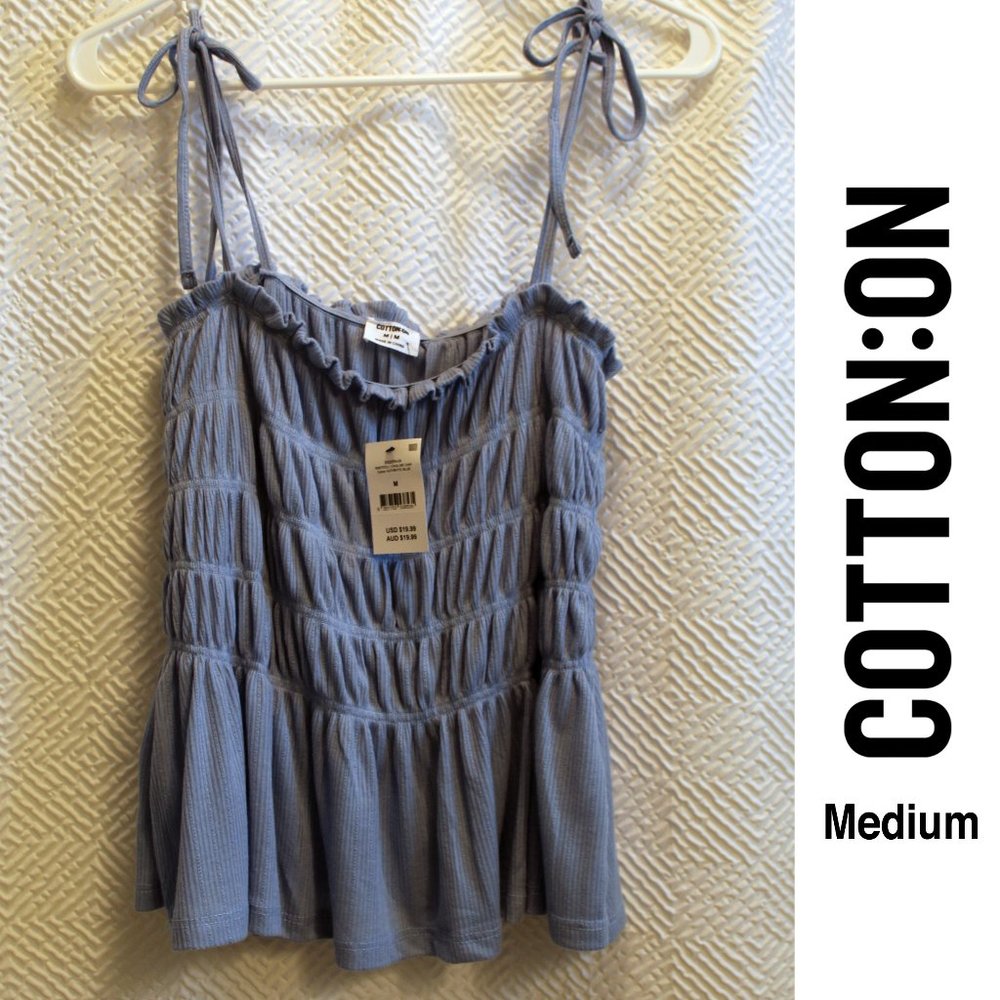 Blue Baby Doll Tie Strap Cami - BRAND NEW - Med.